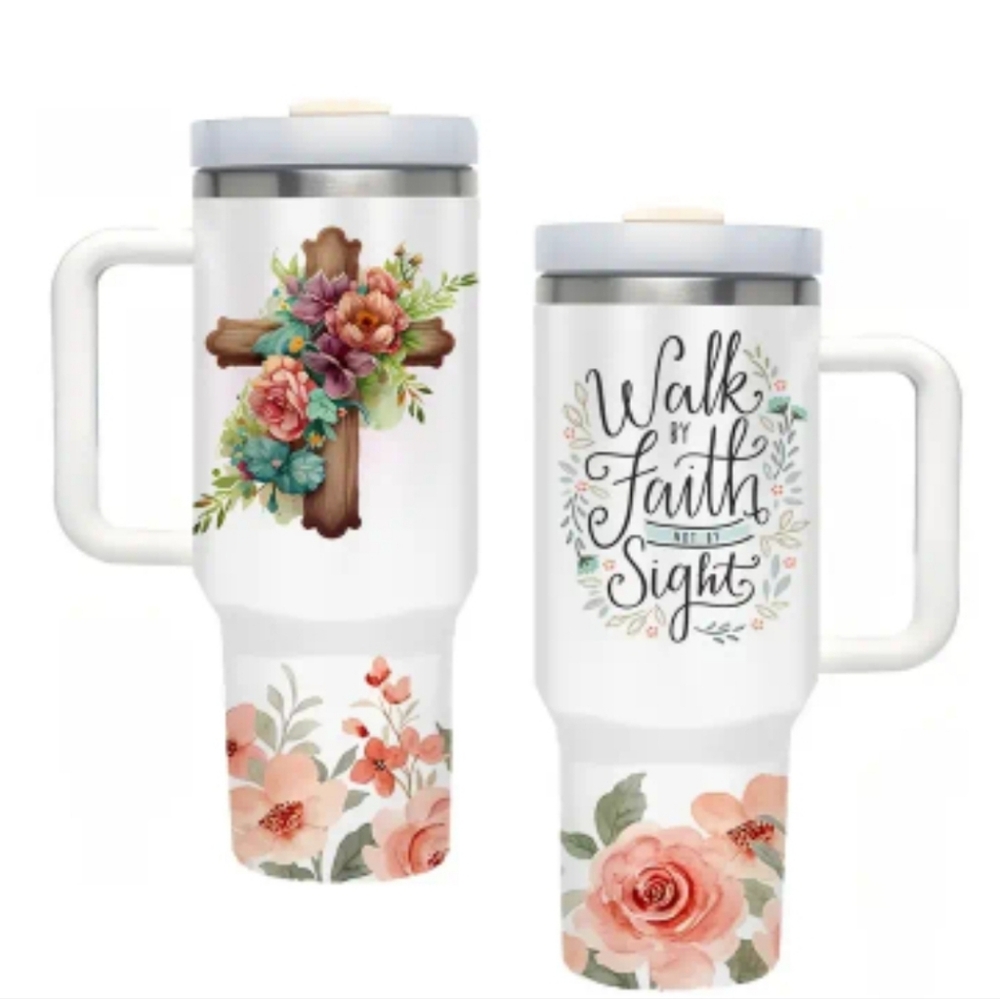 360° Sublimation Christian 40oz Tumbler 12 Hours Cold Or 12 Hours Hot